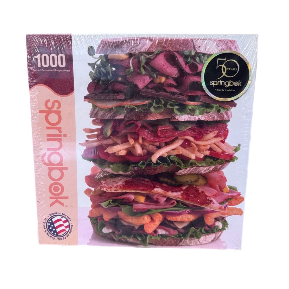 Springbok Snack Stack 1000 Piece Jigsaw Puzzle Food Sandwich 50th Anniversary